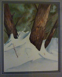 <b>Trees in snow</b><br />Watercolour  13 x 16 inches
<br />$400.00