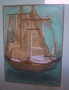 <b>Ghost Sailor</b><br />Mixed Media 17 x 23 inches
<br />$600.00