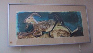 <b>Goats</b><br />Pastel  23 x 9 1/2 inches 
<br />$550.00