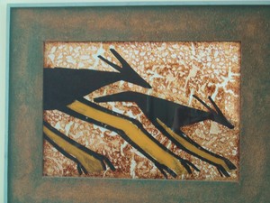 <b>The Deer</b><br />Hinterglas    framed by artist    16 1/2 x 11 1/2
<br />$500.00
