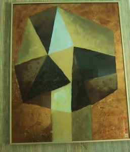 <b>Abstract in Gold</b><br />Hinterglas  23 1/2 x 33 inches
<br />$2000.00