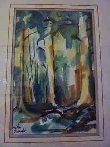 <b>Birch Abstract</b><br />Watercolour  8 3/4 x 14 inches
<br />$225.00