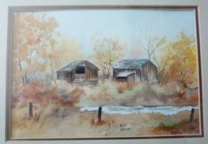 <b>Cabins in Winter</b><br />Watercolour   6 1/2 x 9 1/2
<br />$150.00